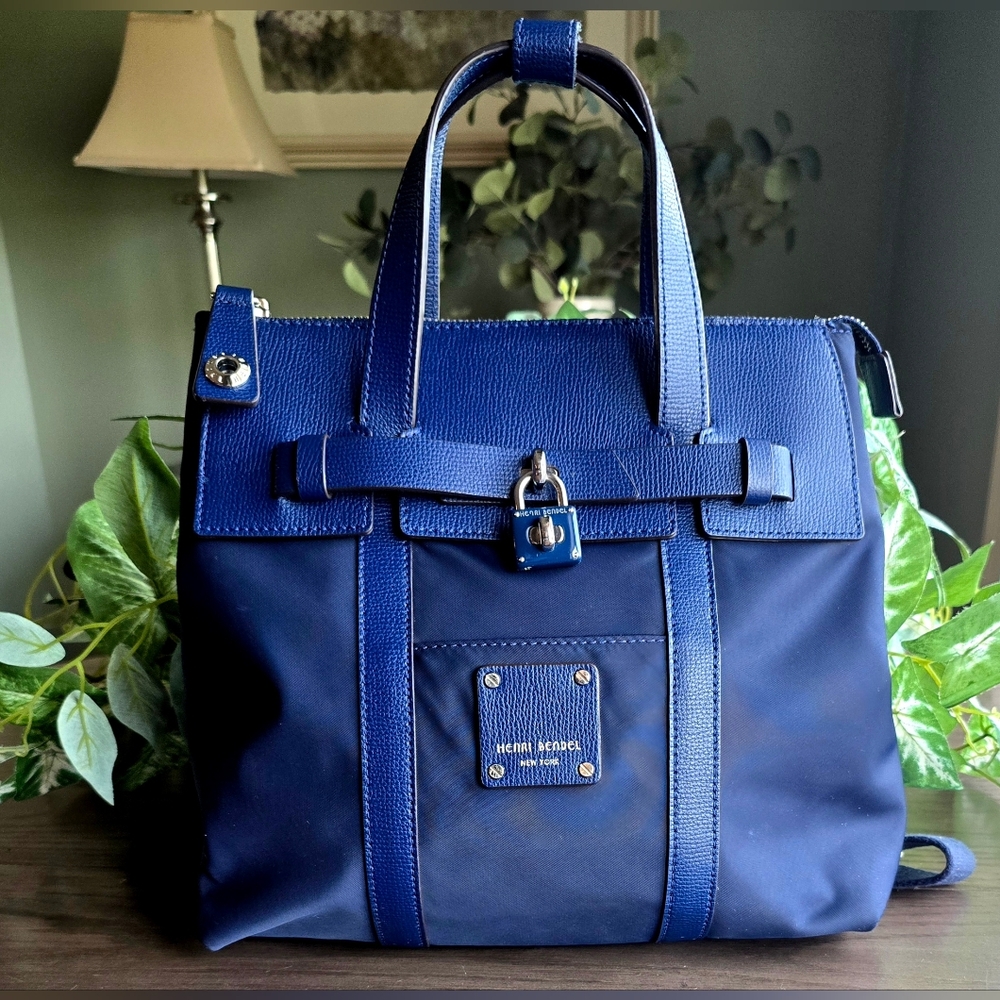 ☀️ Henri Bendel Small Blue Jetsetter Convertible Backpack